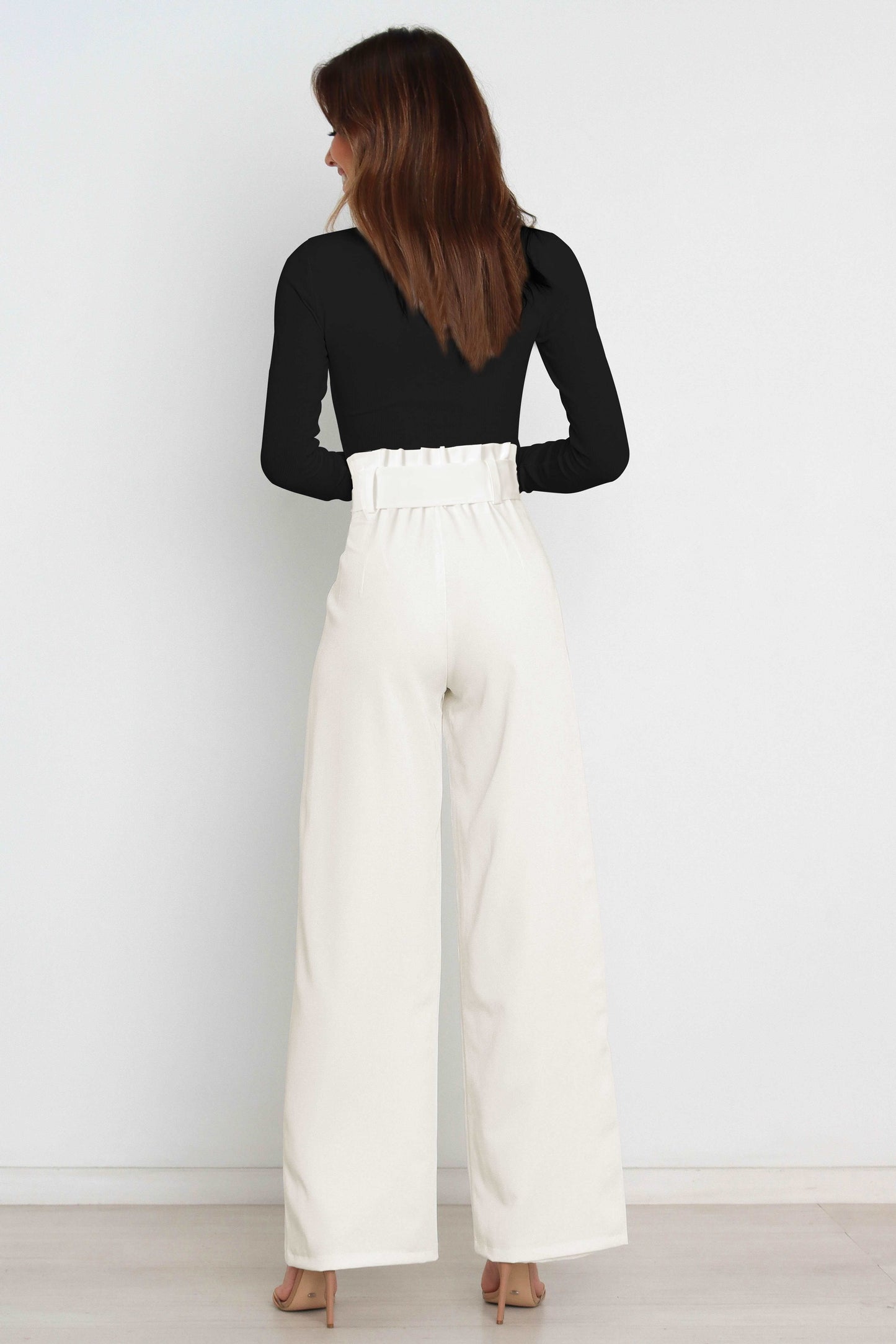 Effortless Wide Leg Pants for Women with High Waist Paperbag Belted Tapered Relaxed Style
