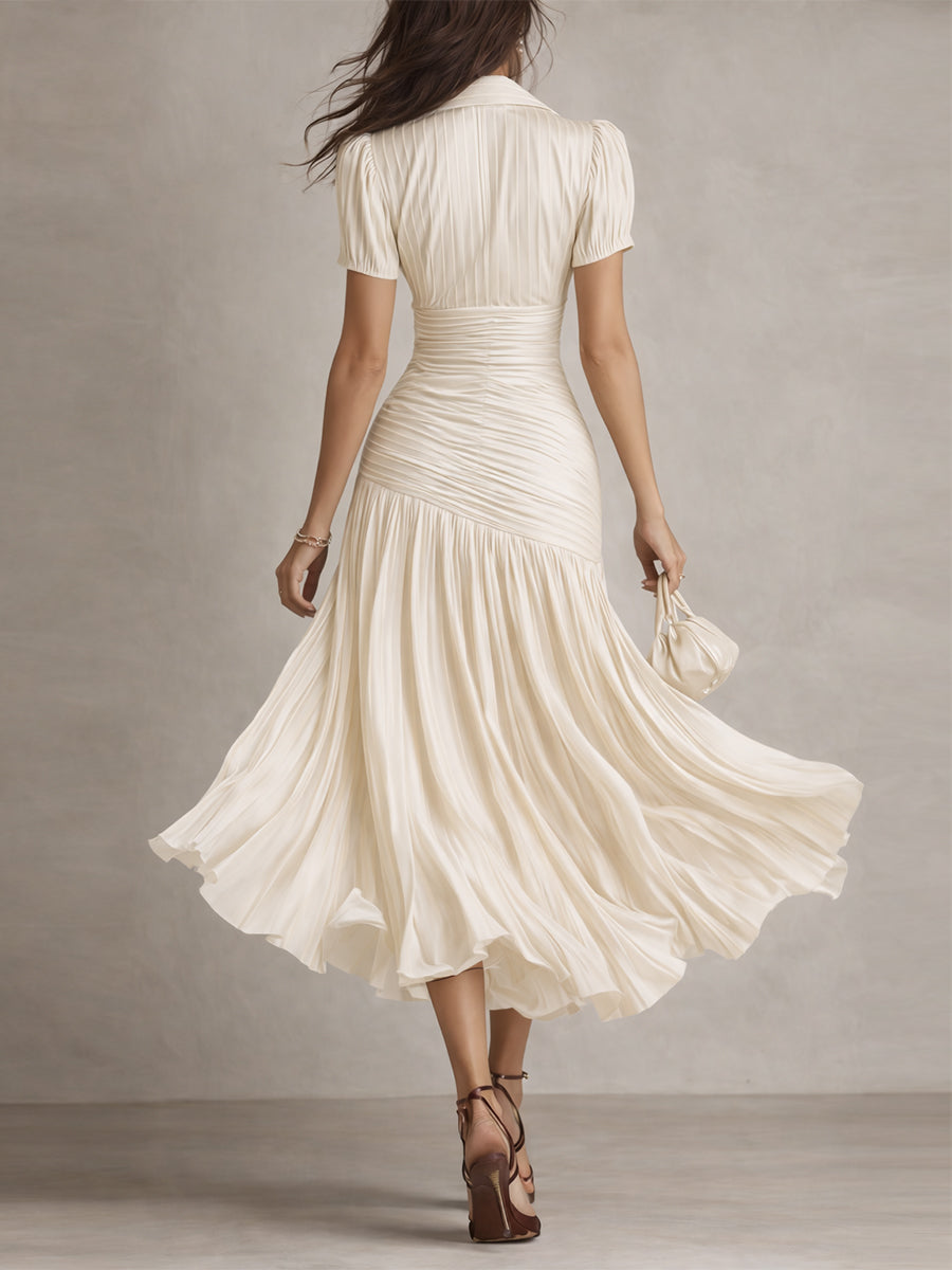Isabelle | Elegant Semi Formal Dress for Women in Long Pleated Style