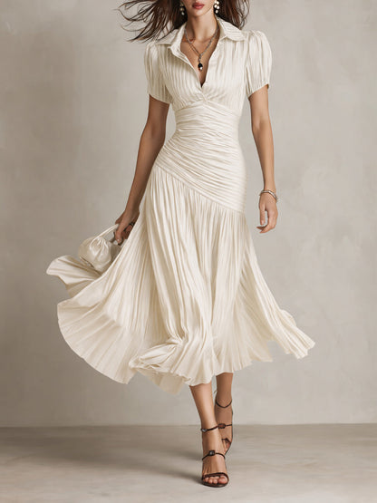 Isabelle | Elegant Semi Formal Dress for Women in Long Pleated Style