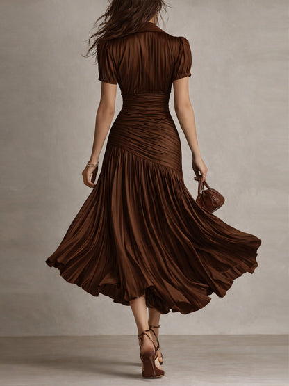 Isabelle | Elegant Semi Formal Dress for Women in Long Pleated Style