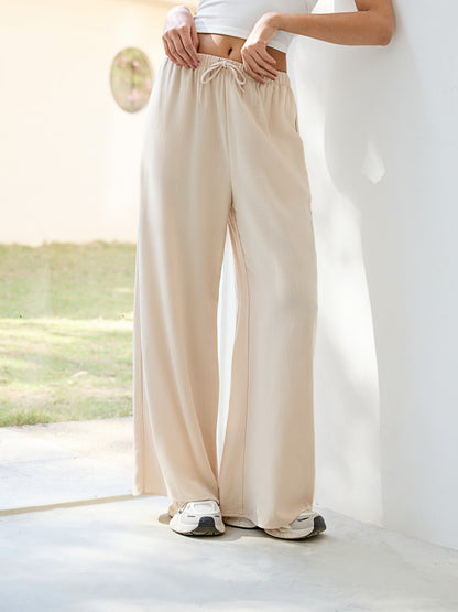 Effortless Linen Wide Leg Pants for Women with High Waist Flowing Relaxed Casual Style