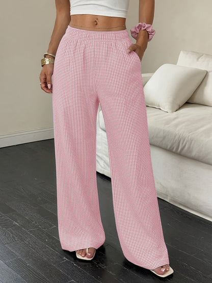 Effortless Linen Wide Leg Pants for Women with High Waist Flowing Relaxed Casual Style
