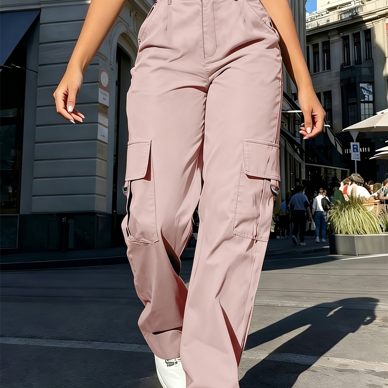 Effortless Cargo Pants for Women with High Waist Drawstring Wide Leg Relaxed Style