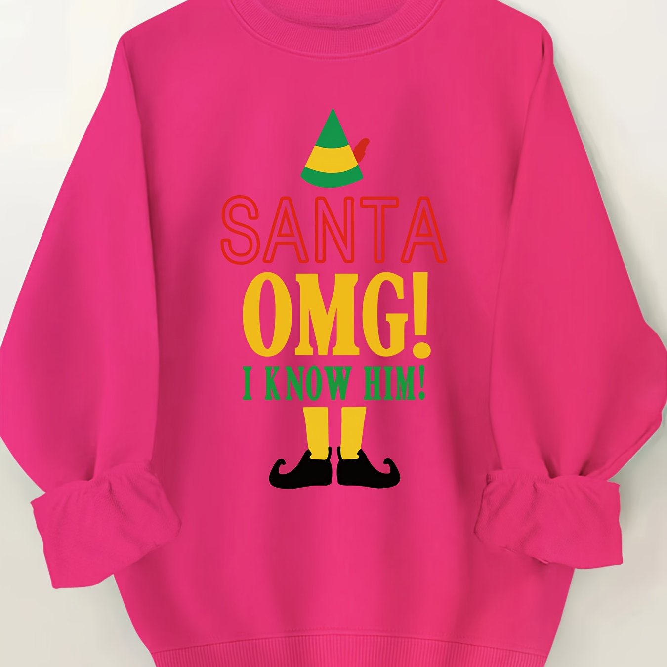 Comfortable Graphic Christmas Tacky Sweater for Women with Crew Neck Long Sleeve Oversized Pullover Style
