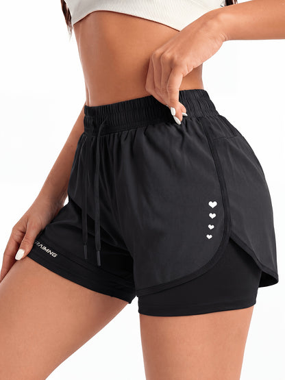 Effortless Running Shorts for Women with High Waist Drawstring Liner Side Pocket Active Style