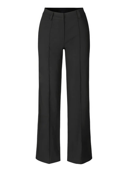 Elegant Tailored Wide Leg Pants for Women with High Waist Pintuck Front Pocket Relaxed Style