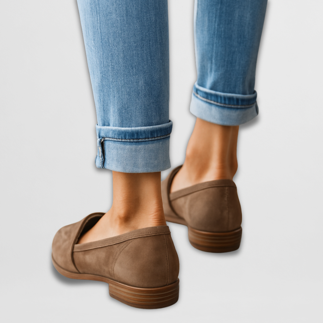 Tara | Elegant Suede Penny Loafers for Women in Classic Flat Style