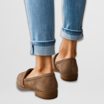 Tara | Elegant Suede Penny Loafers for Women in Classic Flat Style