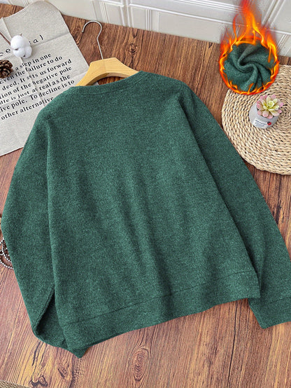Comfortable Gingerbread Print Christmas Tacky Sweater for Women with Crew Neck Long Sleeve Sequin Graphic Pullover Style