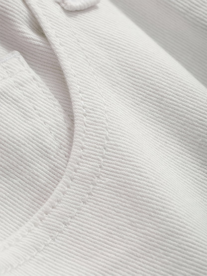 Effortless White Jeans for Women with High Waist Wide Leg Button Front Relaxed Style