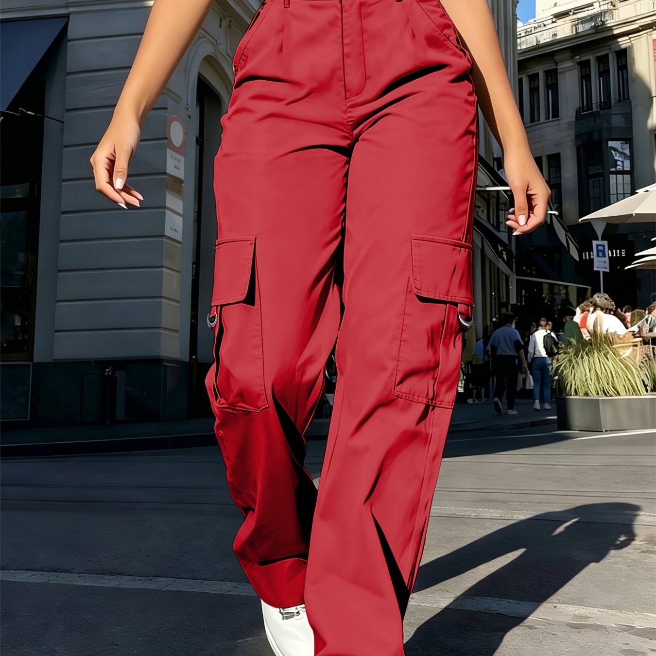 Effortless Cargo Pants for Women with High Waist Drawstring Wide Leg Relaxed Style