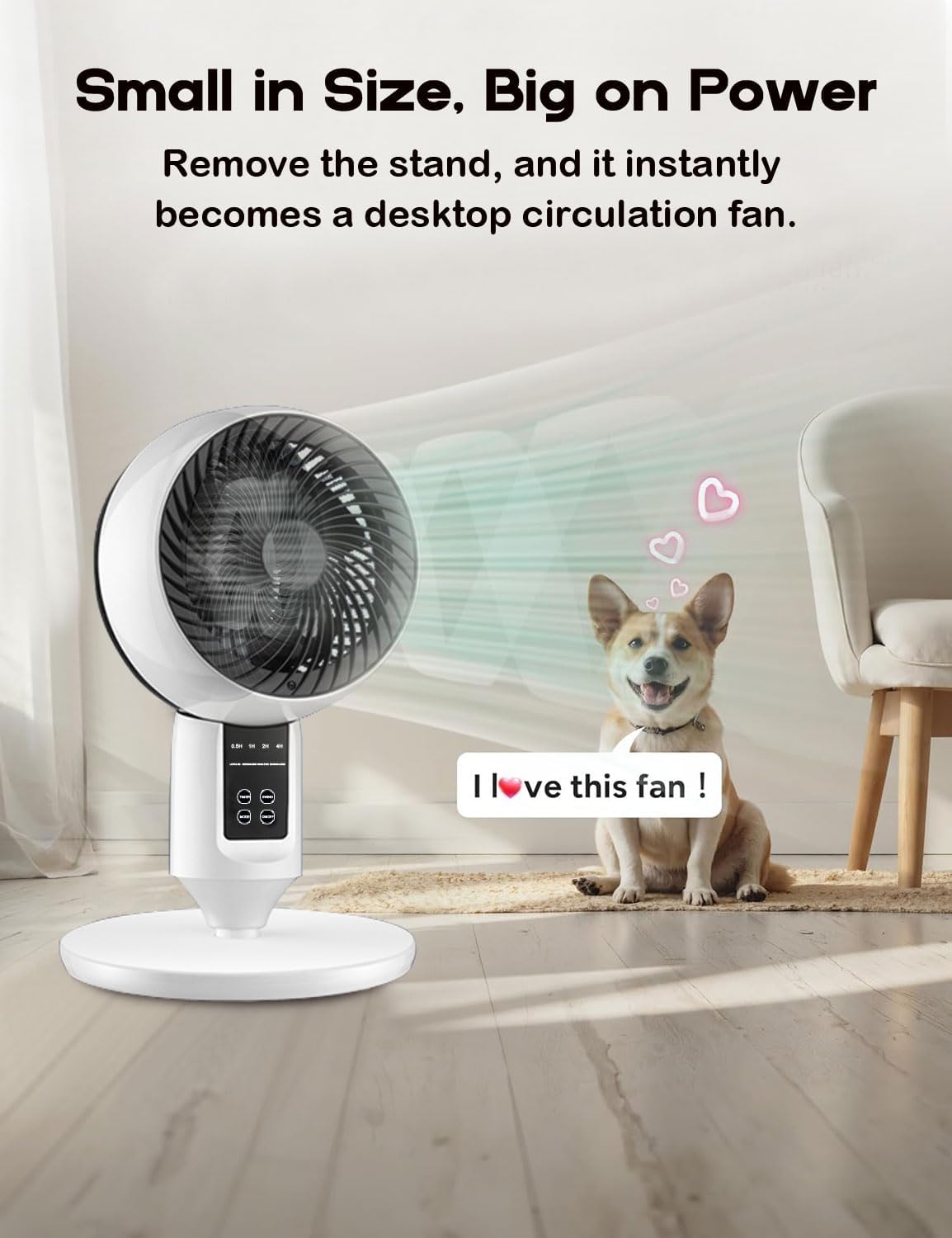 Adjustable Oscillating Stand Fan with 3D Airflow