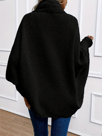 Comfortable Waterfall Knit Cardigan for Women with Shawl Collar Dolman Sleeve Oversized Relaxed Style