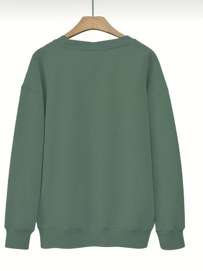 Comfortable Graphic Christmas Tacky Sweater for Women with Crew Neck Long Sleeve Oversized Pullover Style