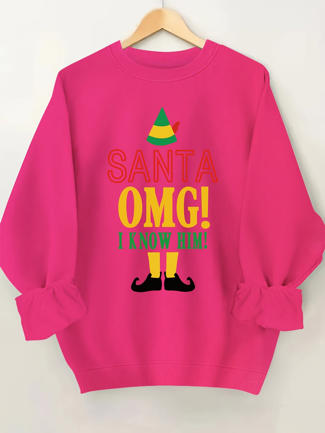 Comfortable Graphic Christmas Tacky Sweater for Women with Crew Neck Long Sleeve Oversized Pullover Style