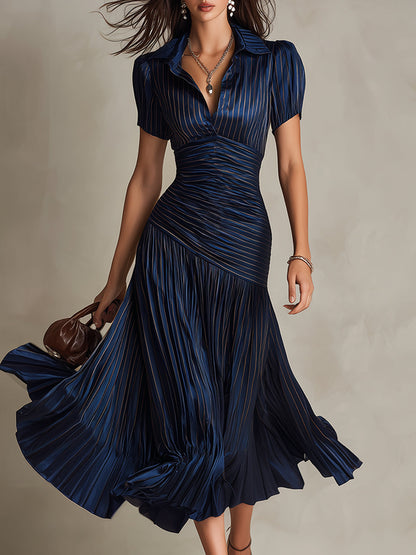 Isabelle | Elegant Semi Formal Dress for Women in Long Pleated Style