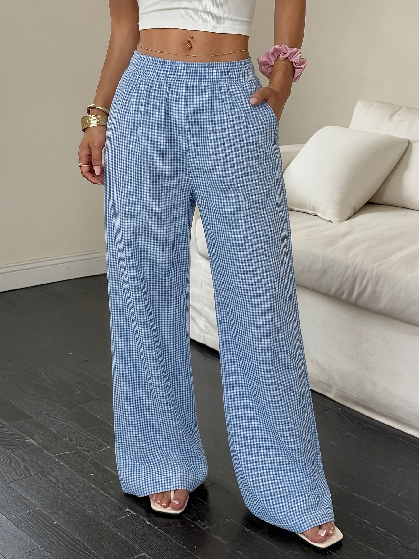 Effortless Linen Wide Leg Pants for Women with High Waist Flowing Relaxed Casual Style