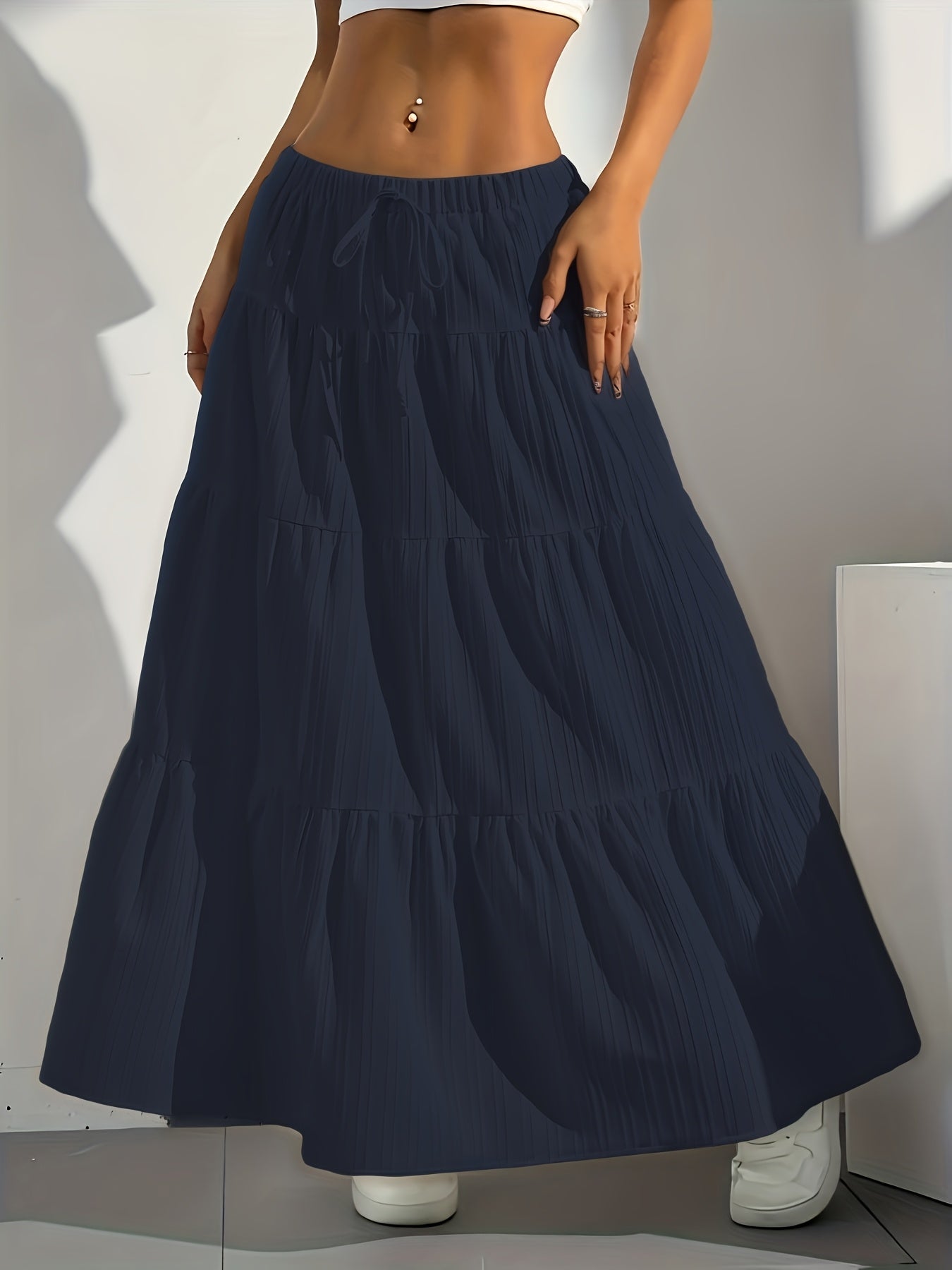 Serena | Stylish Tiered Maxi Skirt for Women with Drawstring Waist