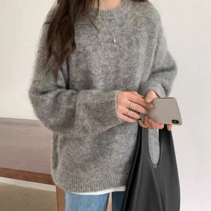 Comfortable Ribbed Knit Sweater for Women with High Neck Long Sleeve Relaxed Oversized Style