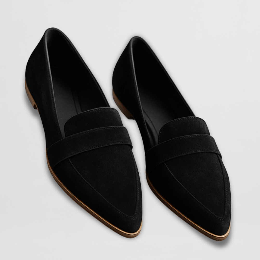Comfortable Orthopedic Loafers for Women with Soft Suede Pointed Toe Slip On Flat Style