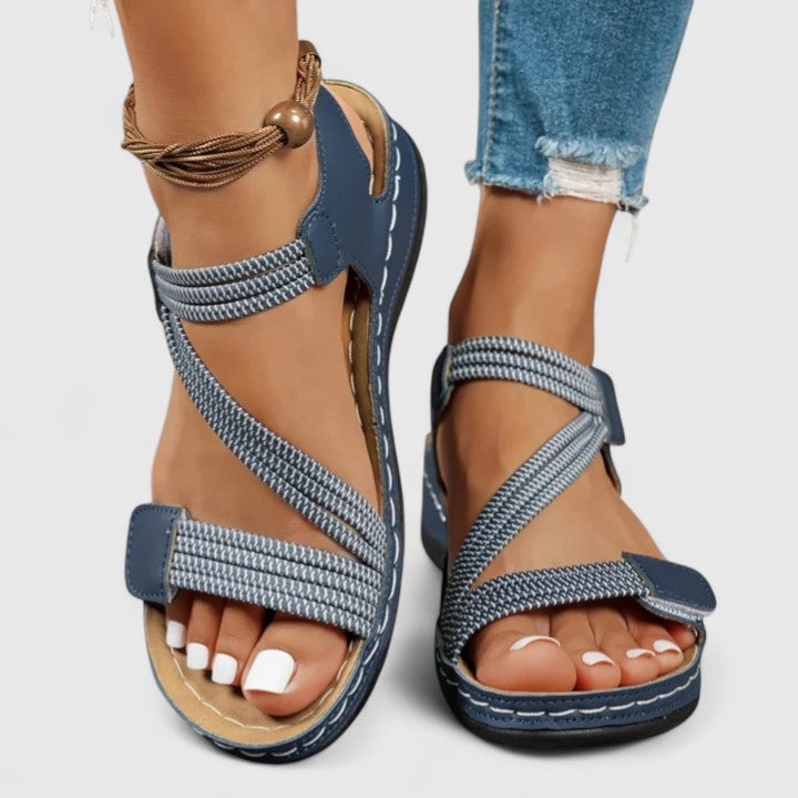 Comfortable Orthopedic Sandals for Women with Elastic Strap Platform Open Toe Style