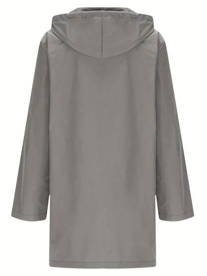 Effortless Trench Coat for Women with Hooded Button Front Longline Pocket Style