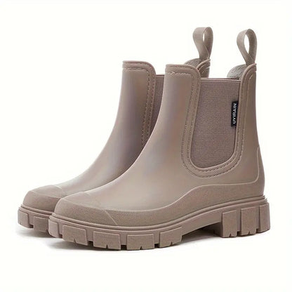 Comfortable Waterproof Chelsea Boots for Women with Platform Chunky Sole Slip On Style