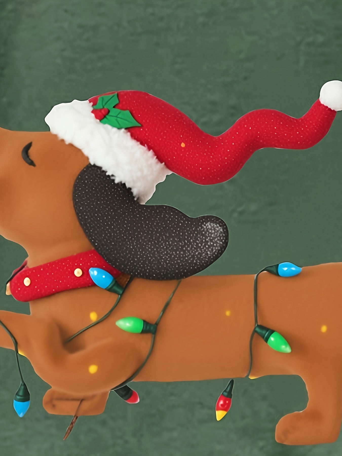 Comfortable Dachshund Santa Christmas Tacky Sweater for Women with Crew Neck Long Sleeve Relaxed Oversized Knit Style