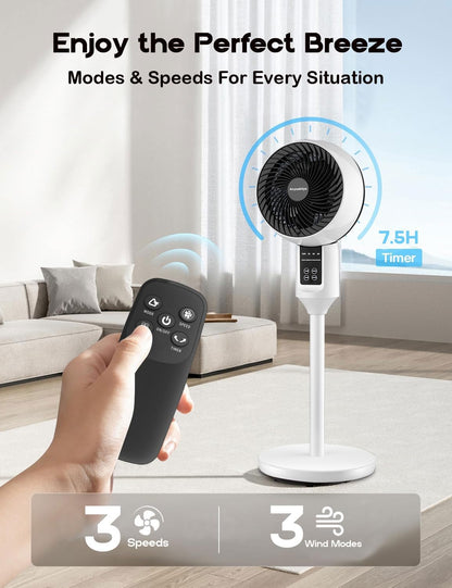 Adjustable Oscillating Stand Fan with 3D Airflow
