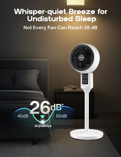 Adjustable Oscillating Stand Fan with 3D Airflow