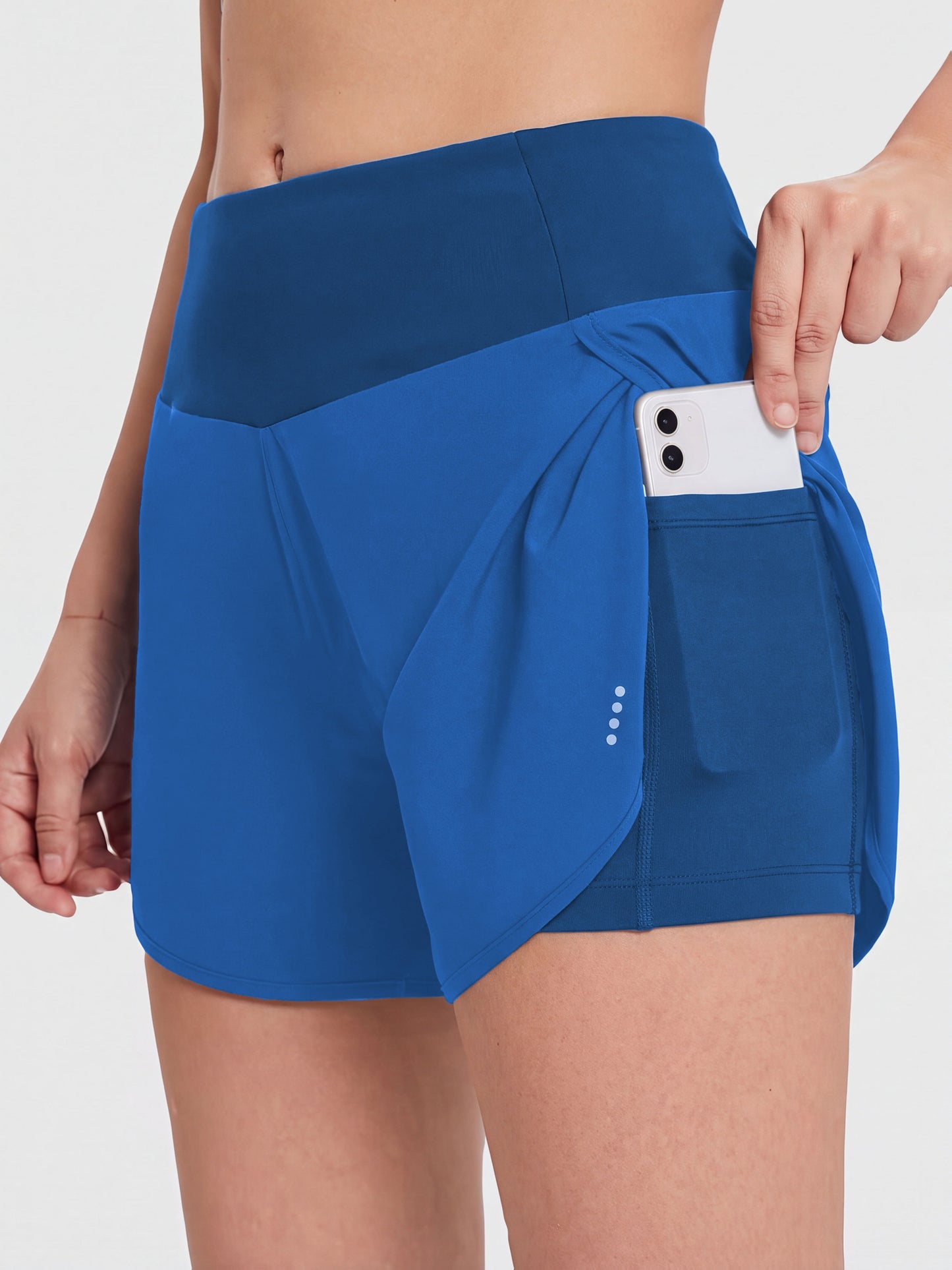 Effortless Running Shorts for Women with High Waist Side Pocket Curved Hem Athletic Style