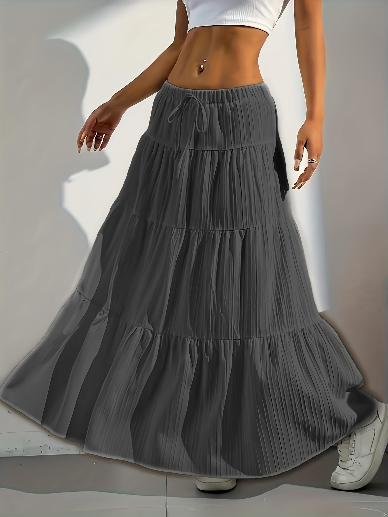 Serena | Stylish Tiered Maxi Skirt for Women with Drawstring Waist