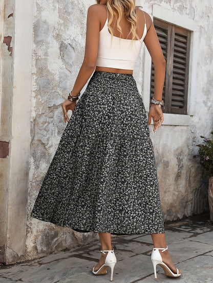 Isabeau | Stylish Floral Maxi Skirt for Women with Smocked High Waist
