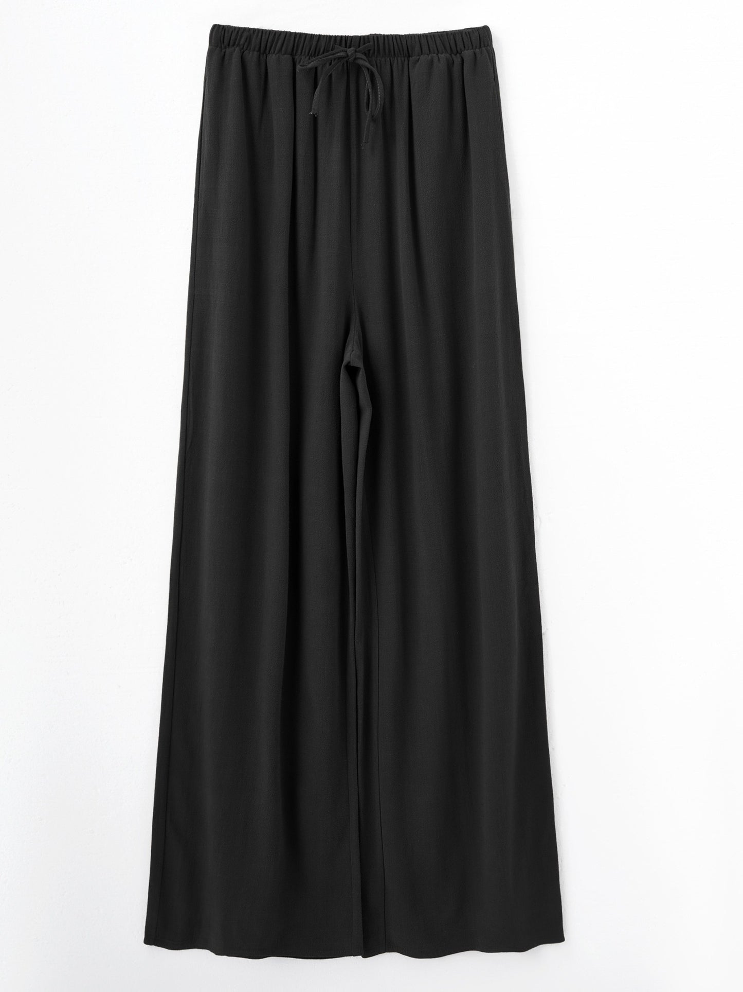 Effortless Linen Wide Leg Pants for Women with High Waist Flowing Relaxed Casual Style