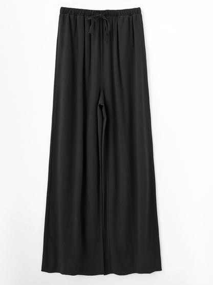 Effortless Linen Wide Leg Pants for Women with High Waist Flowing Relaxed Casual Style