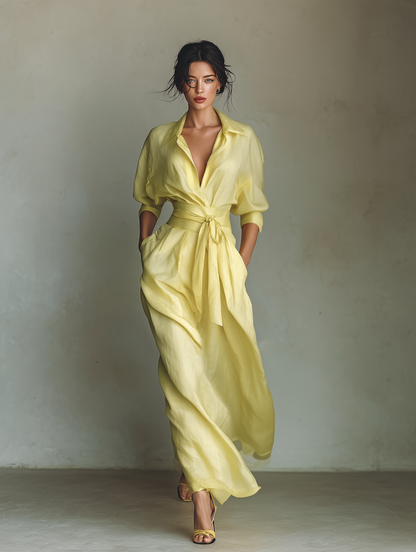 Effortless Ivory Linen Maxi Dress for Women with Crew Neck Asymmetric Hem Sleeveless Casual Summer Style