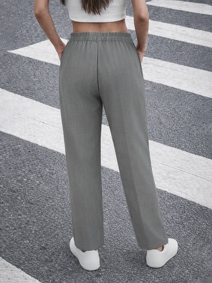 Elegant Tailored Trousers for Women with High Waist Pleated Tapered Ankle Button Cuff Style
