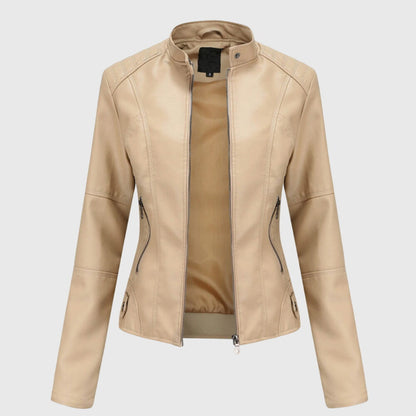 Effortless Leather Jacket for Women with Button Front Collared Oversized Shacket Style