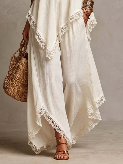 Effortless White Maxi Dress for Women with Boho Spaghetti Strap Fringe Trim
