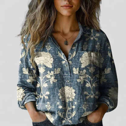 Effortless Floral Print Jacket for Women with Zip Front Long Sleeve Lightweight Relaxed Style