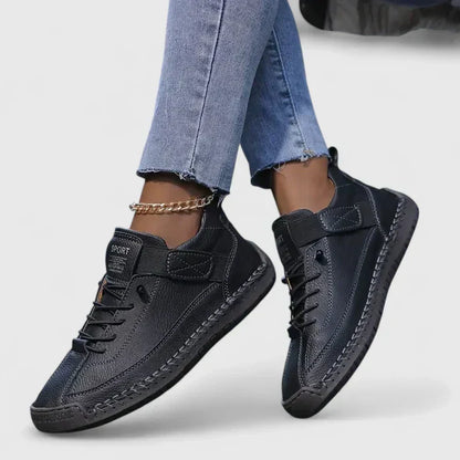 Comfortable Orthopedic Sneakers for Women with Lace Up Hand Stitched Cushioned Walking Style