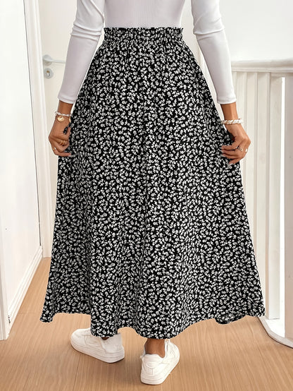 Fiona | Stylish Floral Maxi Skirt for Women with Side Slit Detail