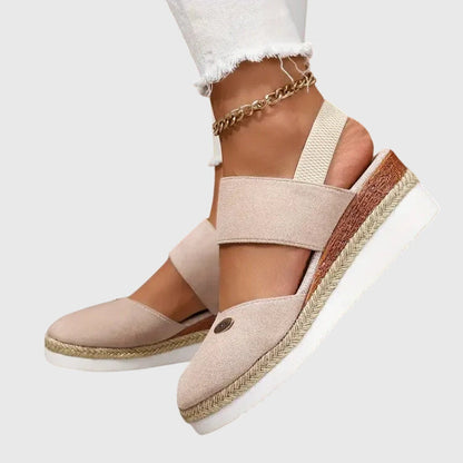 Comfortable Boho Sandals for Women with Beaded Elastic Ankle Strap