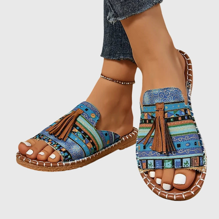 Comfortable Sandals for Women with Tassel Strap Slip On Casual Style