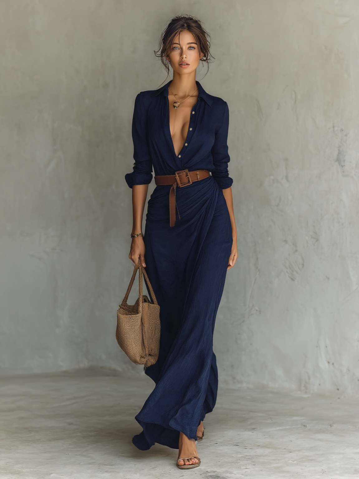 Kayla | Effortless Casual Shirt Dress for Women in Boho Maxi Style