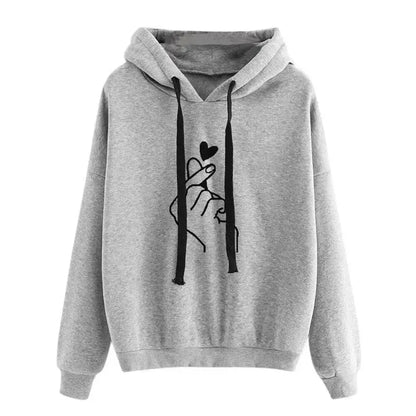 Comfortable Graphic Print Hoodie for Women with Drawstring Hood Long Sleeve Oversized Relaxed Style