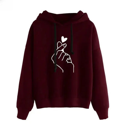 Comfortable Graphic Print Hoodie for Women with Drawstring Hood Long Sleeve Oversized Relaxed Style