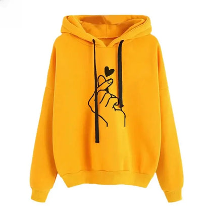 Comfortable Graphic Print Hoodie for Women with Drawstring Hood Long Sleeve Oversized Relaxed Style