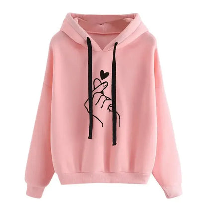 Comfortable Graphic Print Hoodie for Women with Drawstring Hood Long Sleeve Oversized Relaxed Style