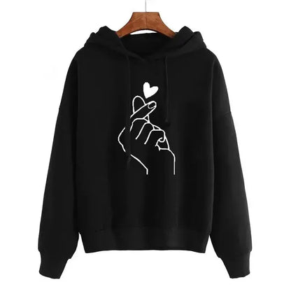 Comfortable Graphic Print Hoodie for Women with Drawstring Hood Long Sleeve Oversized Relaxed Style